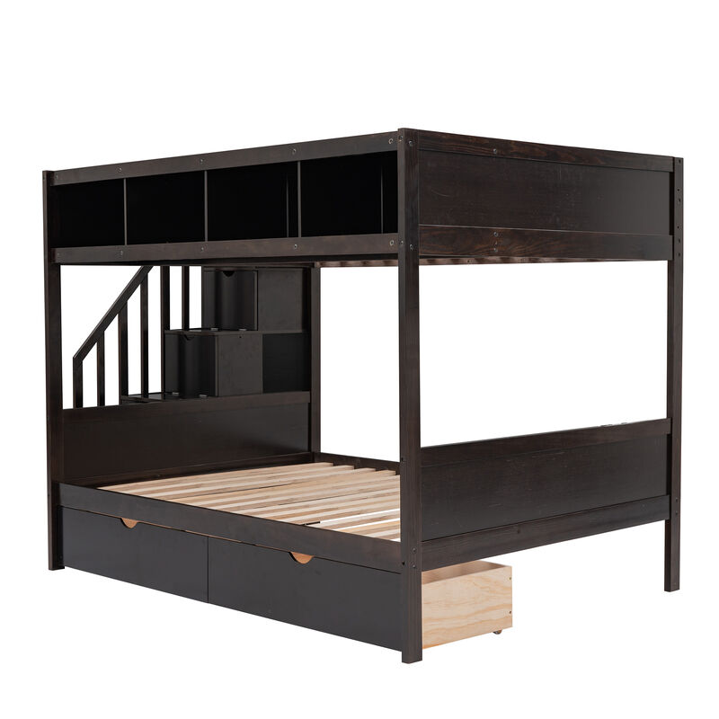 Merax Bunk Bed with Shelves  and Storage Staircase