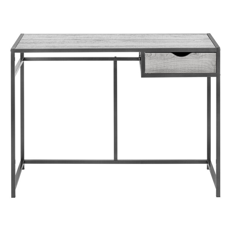 Monarch Specialties I 7217 Computer Desk, Home Office, Laptop, Storage Drawer, 42"L, Work, Metal, Laminate, Grey, Contemporary, Modern