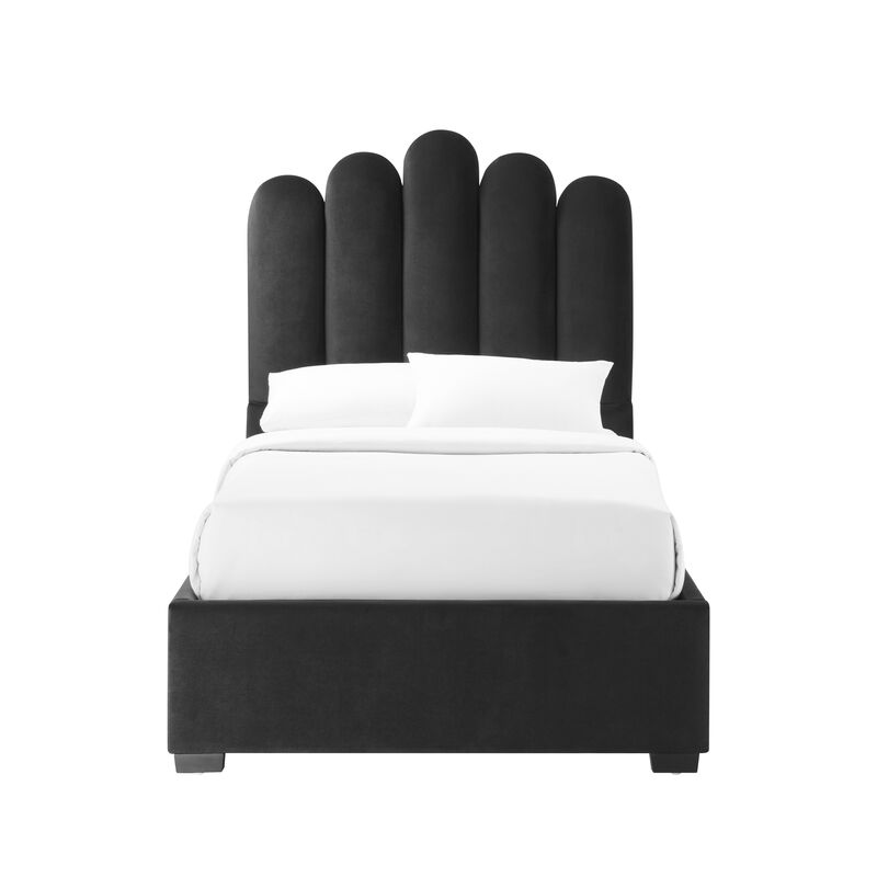 Inspired Home Goldy Velvet Platform Bed