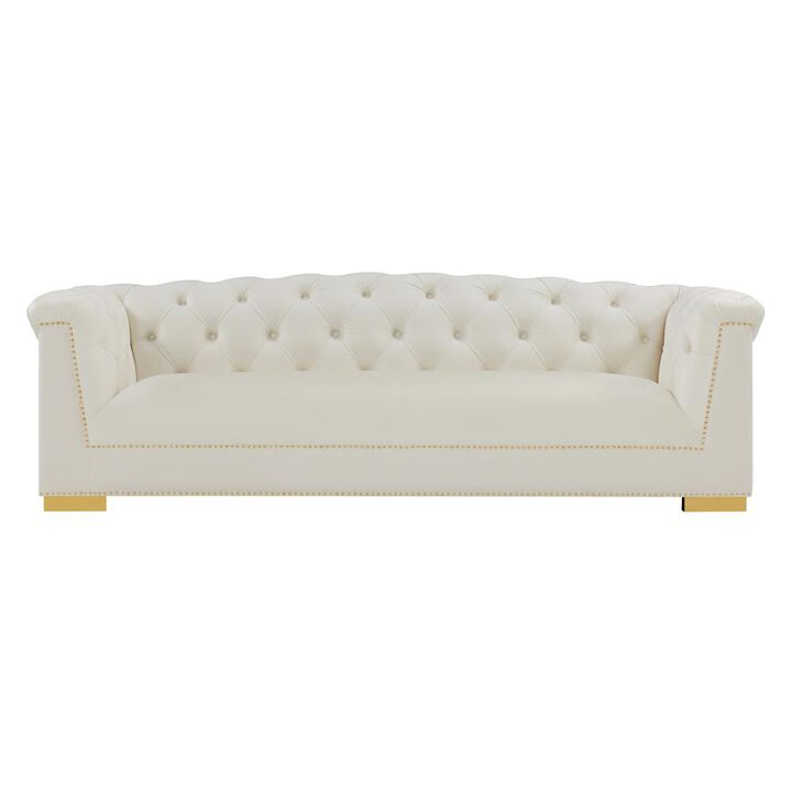 Belen Kox Modern Velvet Tufted Sofa with Gold Nailhead Trim, Belen Kox