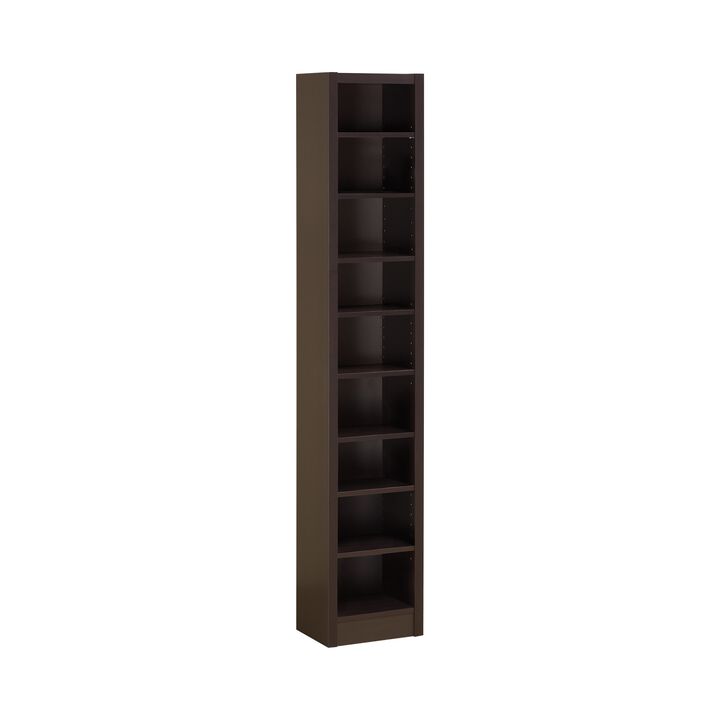 Glimmering Brown Narrow Wooden bookcase - Benzara