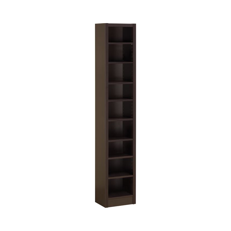 Glimmering Brown Narrow Wooden bookcase - Benzara