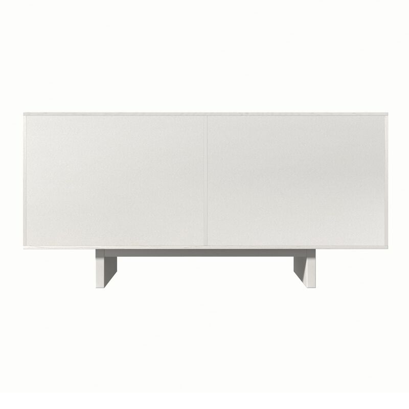Clihome 63"Sideboard Buffet Cabinet with Adjustable Shelf,Brown Arc