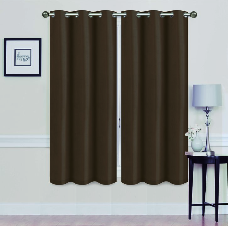 Solid Blackout Grommet Curtain Panels With Foam Backing (Set of 2)