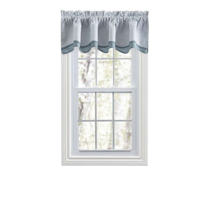 Ellis Curtain Plaza Classic Ticking Stripe Printed on Natural Ground 3" Rod Pocket Bradford Valance 58" x 15"
