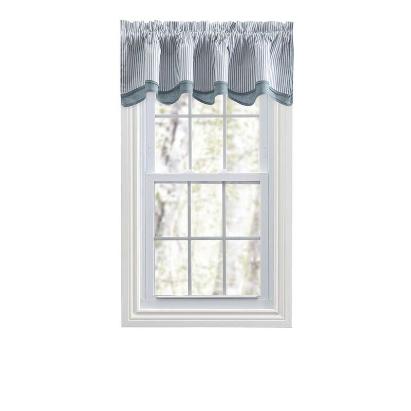 Ellis Curtain Plaza Classic Ticking Stripe Printed on Natural Ground 3" Rod Pocket Bradford Valance 58" x 15"