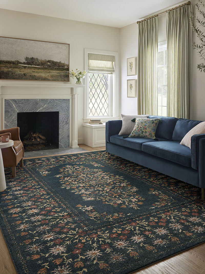 Laurel LAU-02 Navy 7''10" x 10' Rug by Rifle Paper Co.