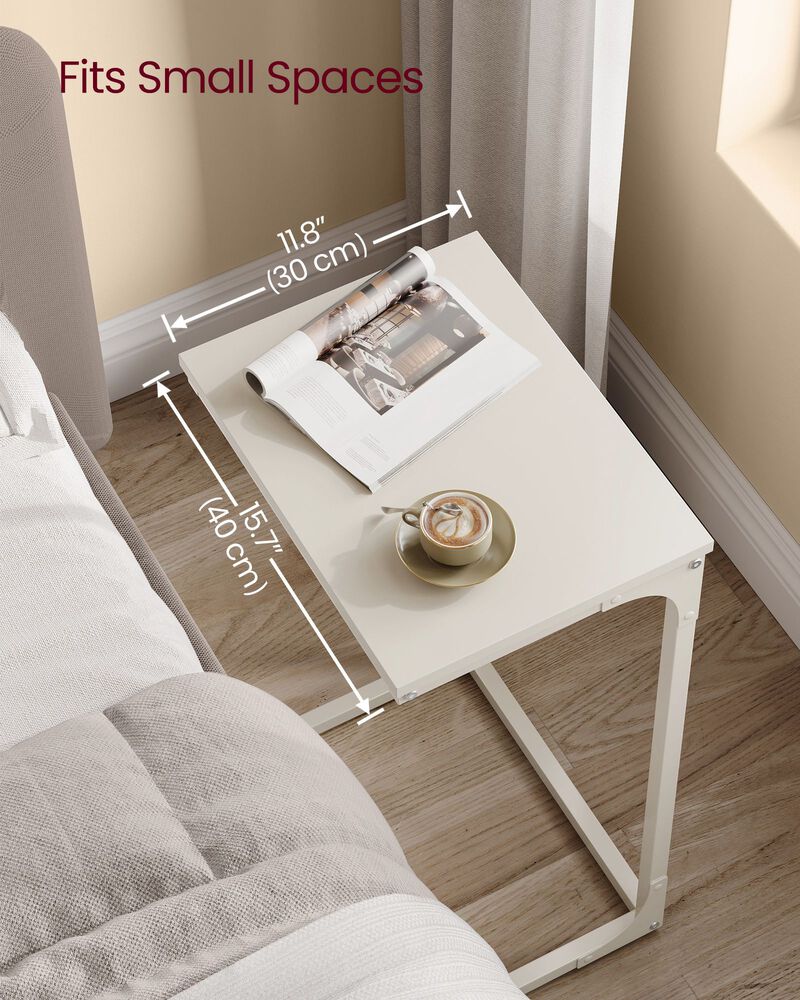 Sofa Side Table with C-Shaped Metal Frame Design