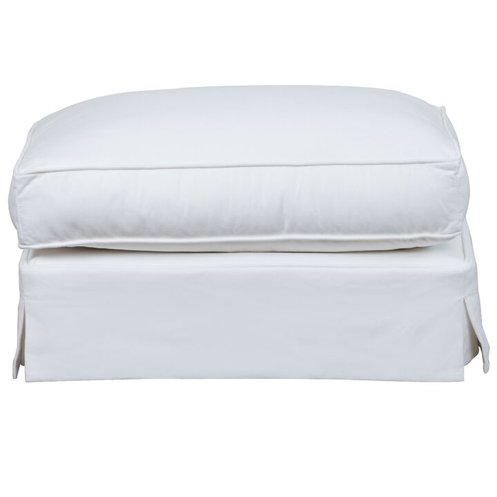 Ariana Rectangular 24 in. x 32 in. White Upholstered Ottoman