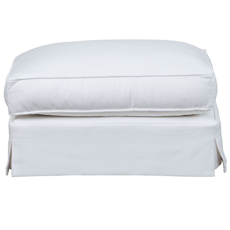 Ariana Rectangular 24 in. x 32 in. White Upholstered Ottoman