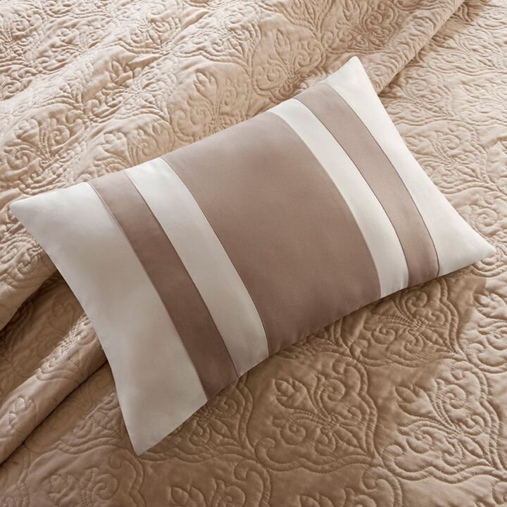 Gracie Mills Colby 7-Piece Quilt Set with Euro Shams and Cozy Throw Pillows