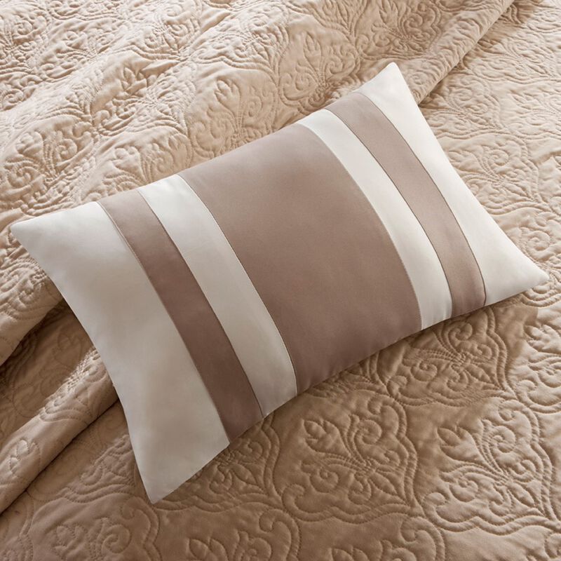 Gracie Mills Colby 7-Piece Quilt Set with Euro Shams and Cozy Throw Pillows
