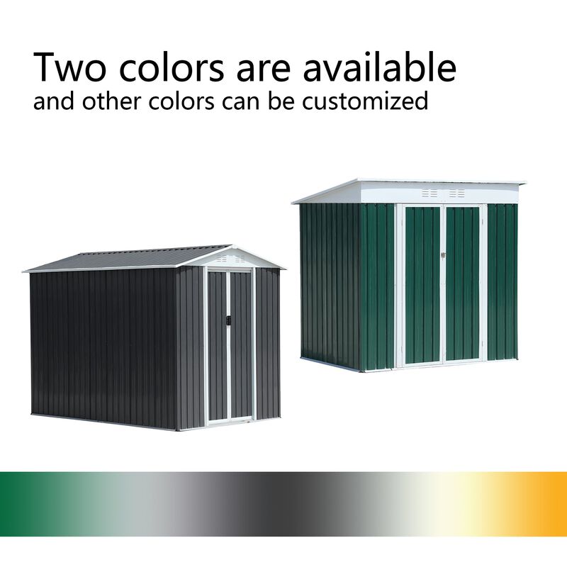 MONDAWE Outdoor Storage Sheds 6FTx4FT Pent Roof with Aluminum Alloy Frame