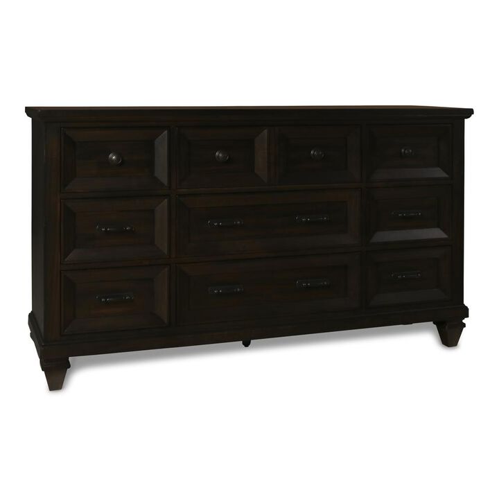 New Classic Furniture Furniture Sevilla Solid Wood 9-Drawer Dresser in Walnut