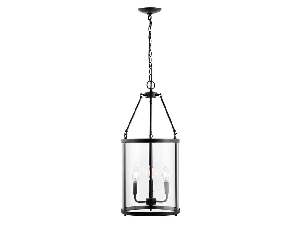 Kinsley 3-Light Industrial Farmhouse Iron/Glass LED Pendant