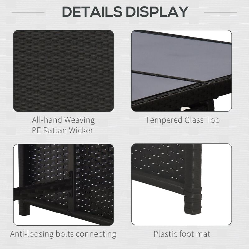 Complete Patio Set: 9-Piece Black Wicker Dining and Conversation Set