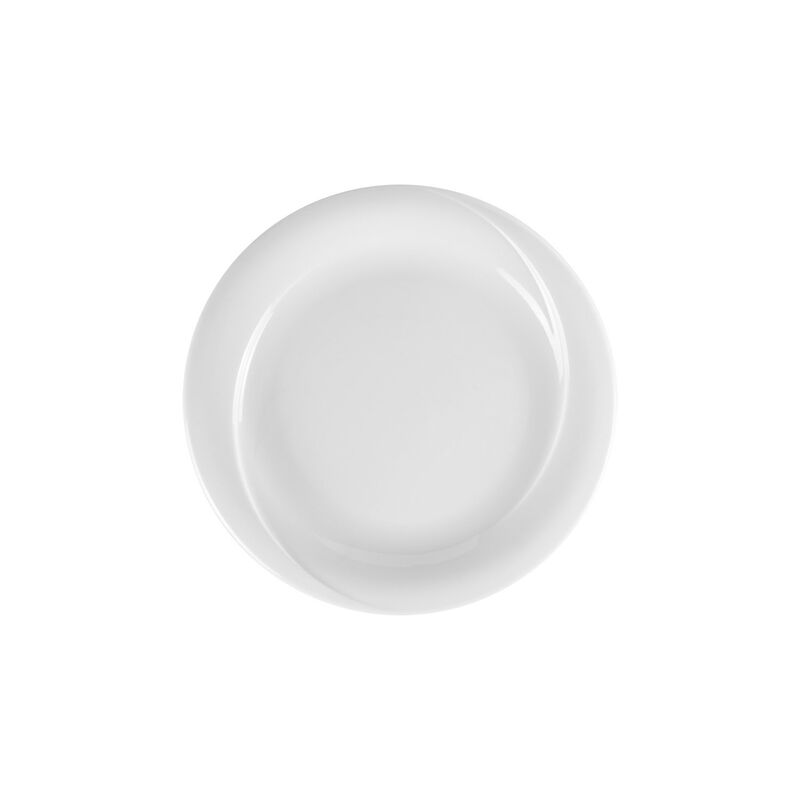 Porcelain X-tanbul dia.9.75" Round White Porcelain Plate (Set of 4)