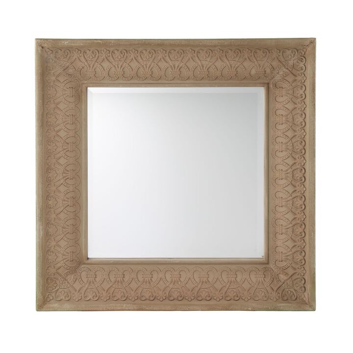 31.5" Brown and Clear Contemporary Wall Mirror