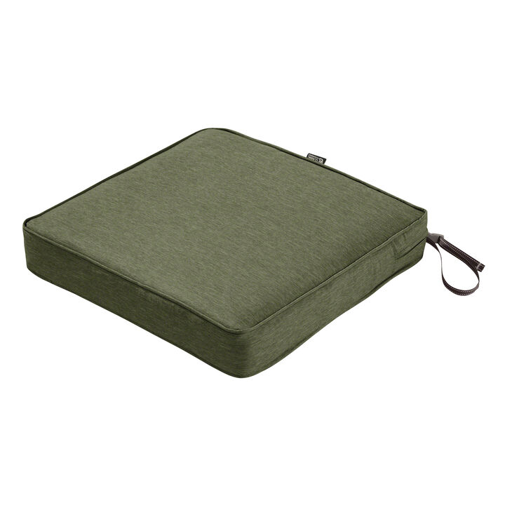 Classic Accessories Montlake FadeSafe Water-Resistant 21 x 21 x 3 Inch Outdoor Chair Cushion, Heather Fern Green, Outdoor Chair Cushions, Patio Chair Cushions, Patio Cushions