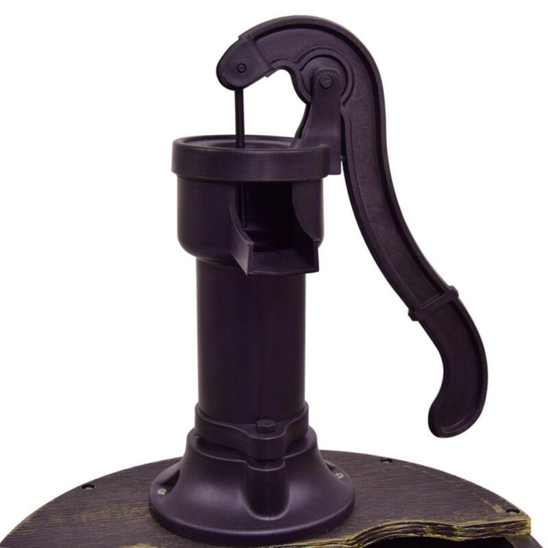 Hivvago 2 Tiers Outdoor Barrel Waterfall Fountain with Pump