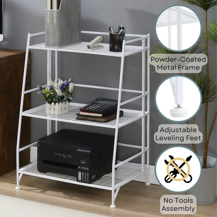 Convenience Concepts Xtra Storage 3 Tier Ladder Folding Metal Shelf