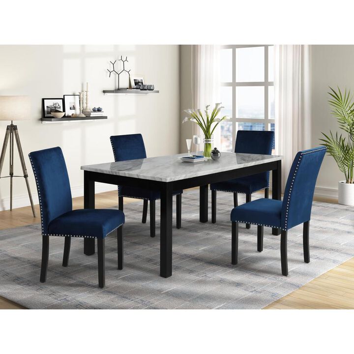 New Classic Furniture Celeste Blue Wood Upholstered Dining Chair (Set of 4)