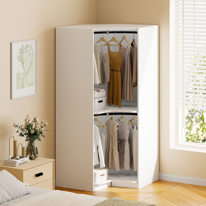 Merax Polygon Corner Wardrobe Closet
