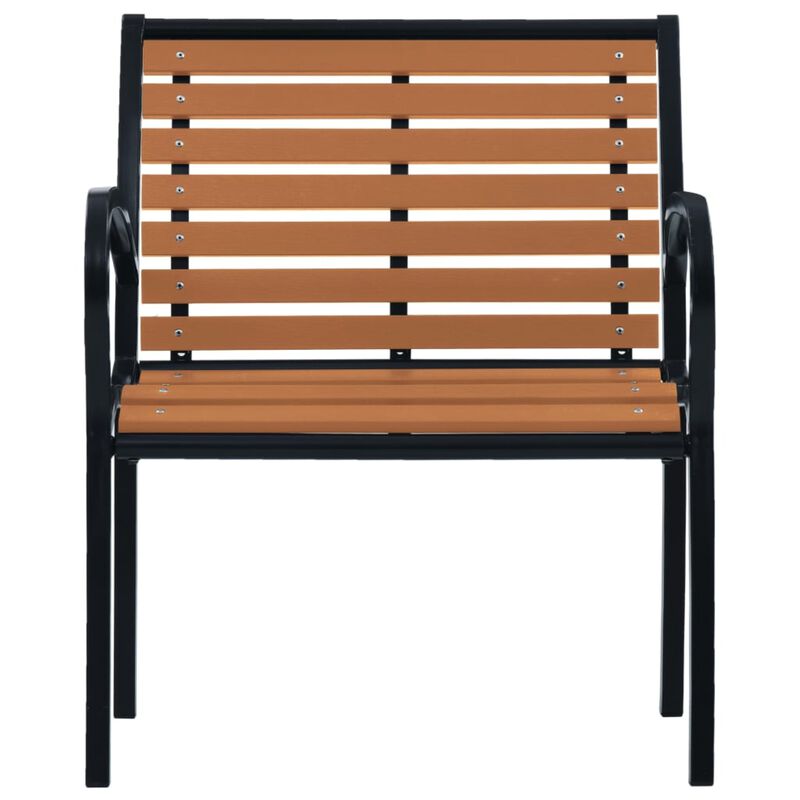 vidaXL Garden Chairs 2 pcs Steel and WPC Black and Brown