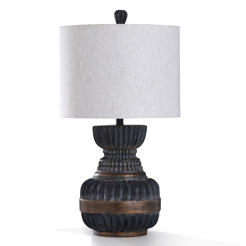 Ribbed Malta Black Table Lamp (Set of 2)