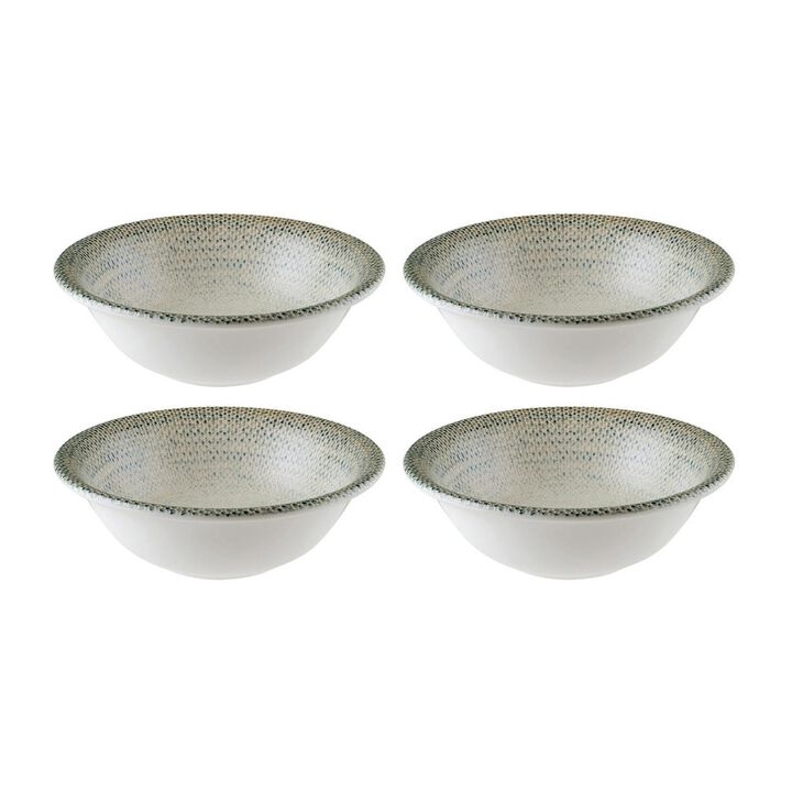 Sway dia.6.25" h:2" 13 oz. Round Decorated Porcelain Bowl (Set of 4)