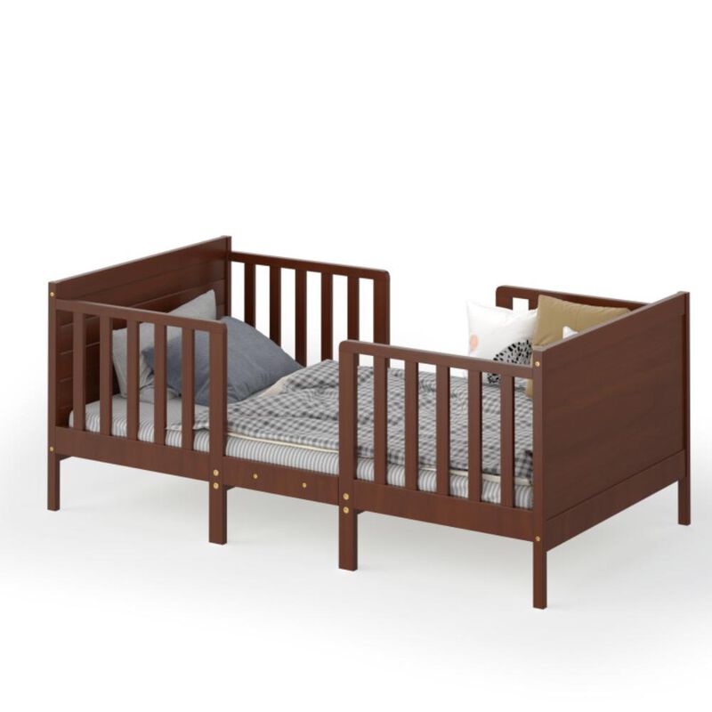 Hivvago 2-in-1 Convertible Toddler Bed with Guardrails