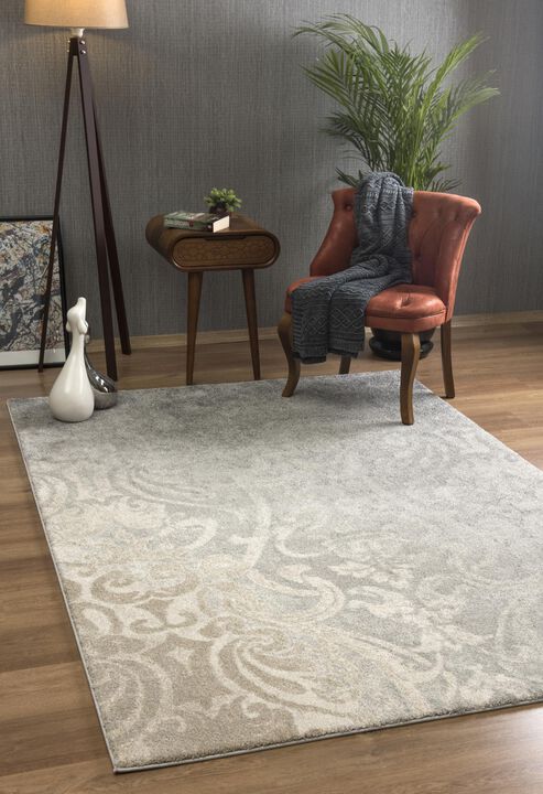 New Zealand Plush Contemporary Modern Grey Beige Indoor Area Rug