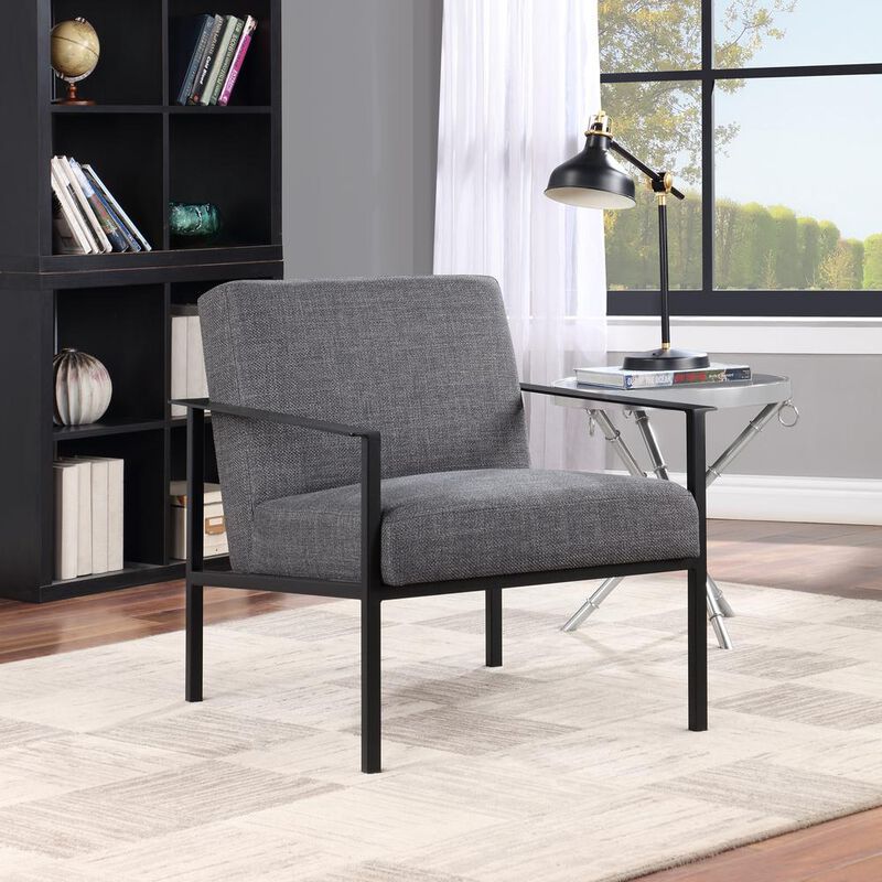 Comfort Pointe Milano Oatmeal White Stationary Metal Accent Chair