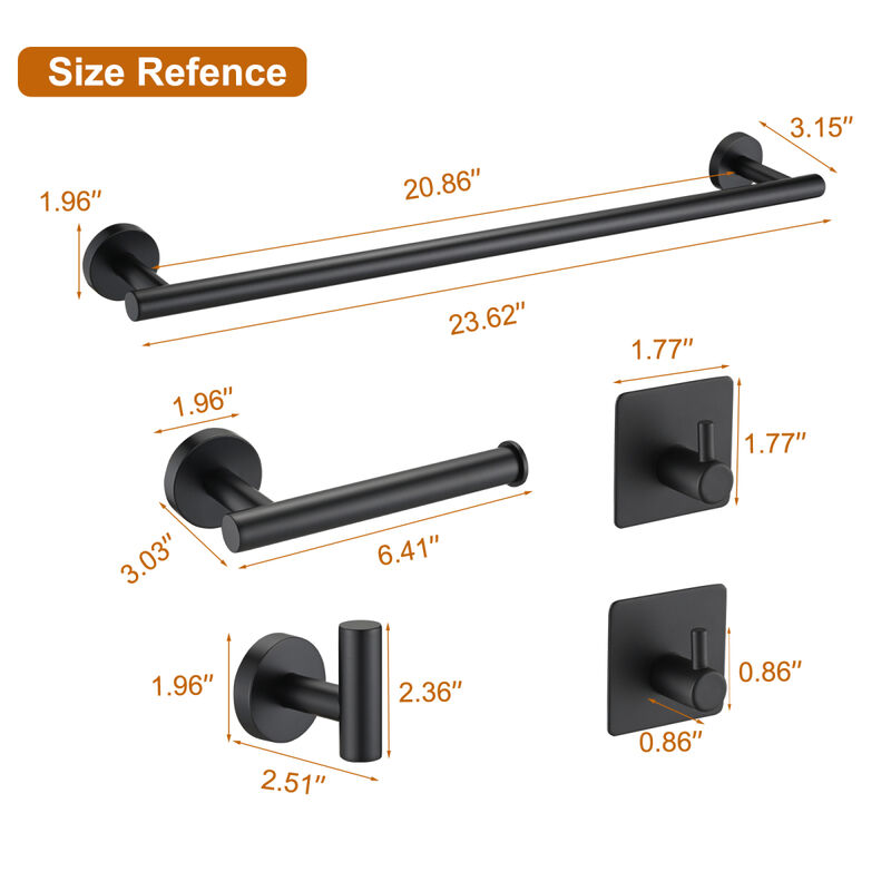 Bathroom Matte Hardware Accessories 5 Pieces Set