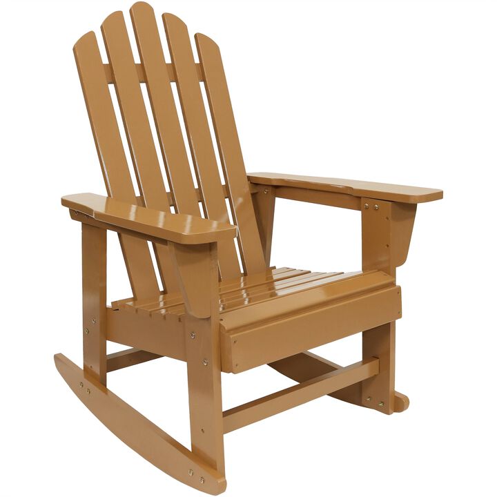 Sunnydaze Classic Wooden Adirondack Rocking Chair - Cedar Finish