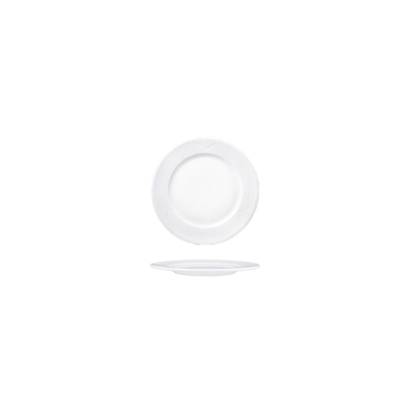 Porcelain Saturn dia.8.5" Round White Porcelain Plate (Set of 4)