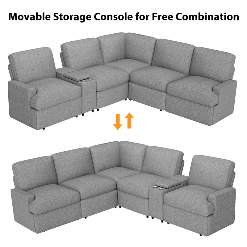 104" Power Recliner Corner Sofa Home Theater Reclining Sofa Sectional