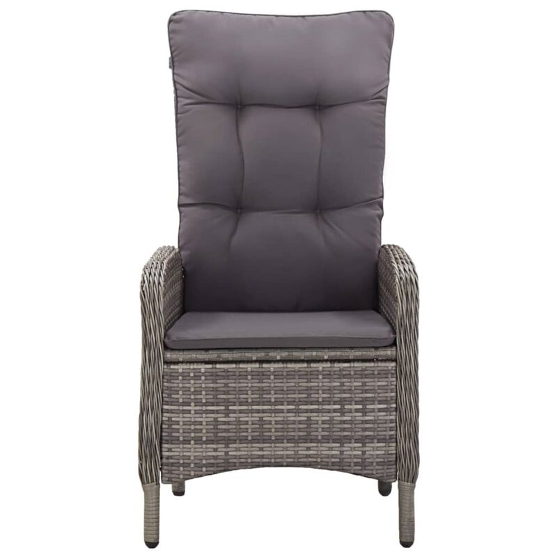 vidaXL 3 Piece Patio Bistro Set Poly Rattan Gray