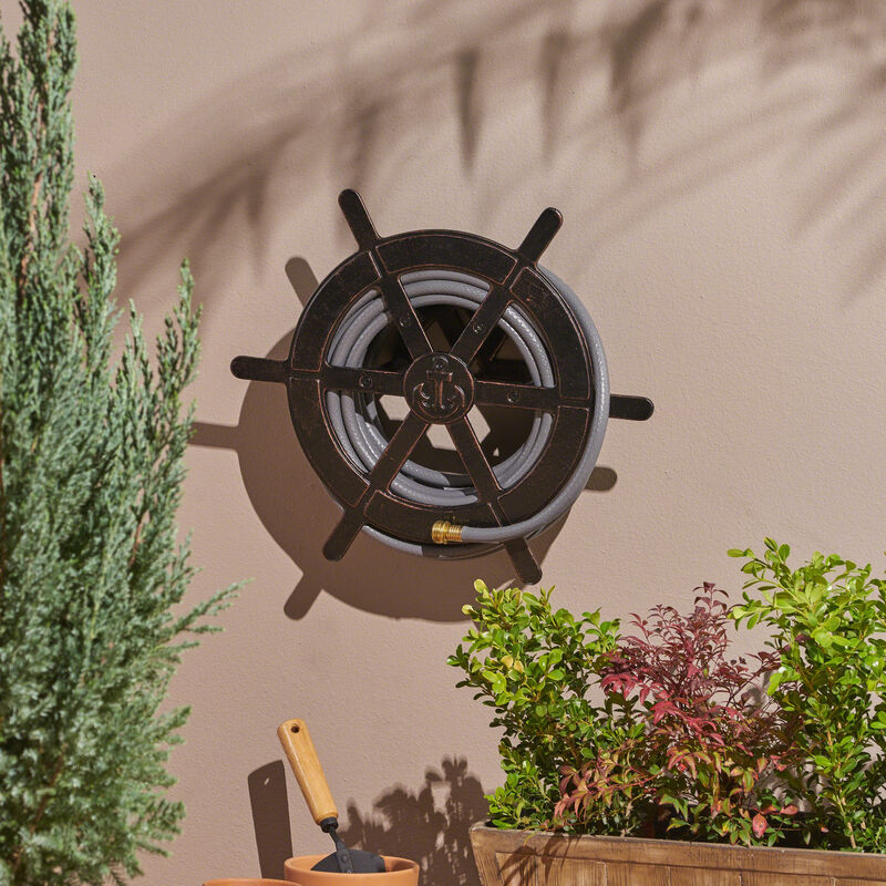 Streamdale Nautical Decor Wall Mount Hose Holder | Artistic Backyard Accessory