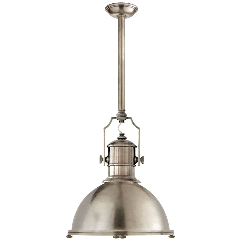 Country Industrial Large Pendant in Antique Nickel