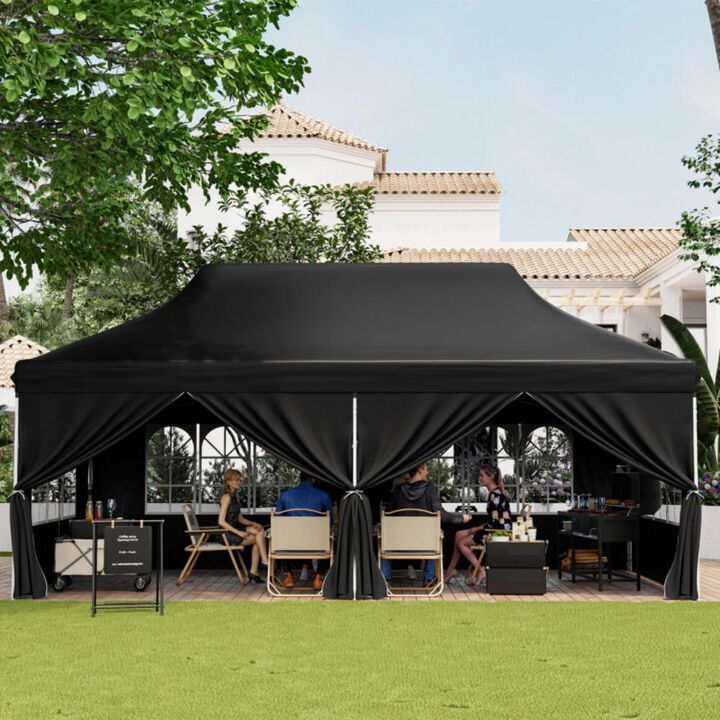 Hivvago 10 x 20 Feet Pop up Canopy with 6 Sidewalls Windows and Carrying Bag