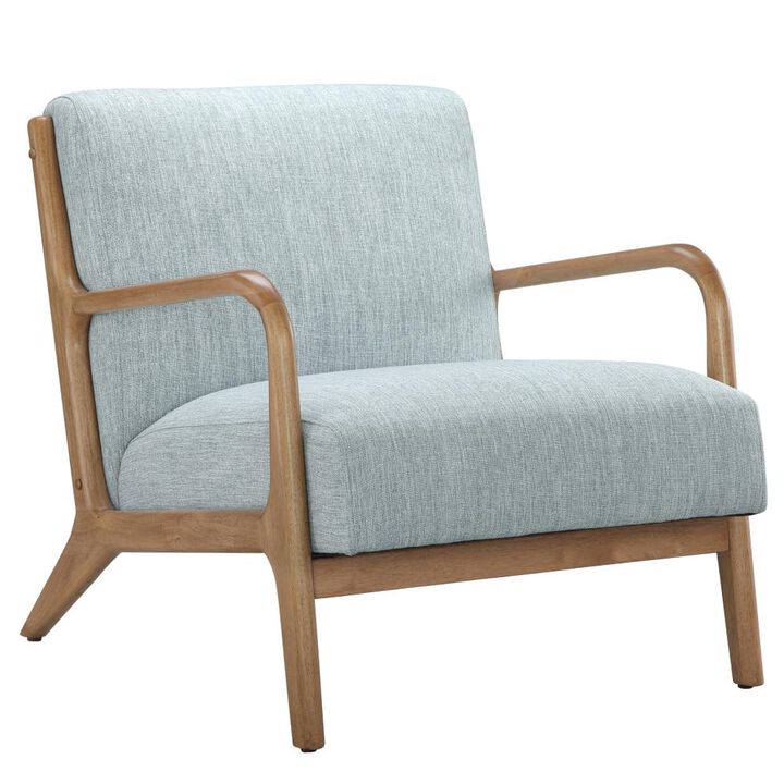Starlight Canyon Home Blue Accent Chair with Rubber Solid Wood Frame for Living Room and Bedroom