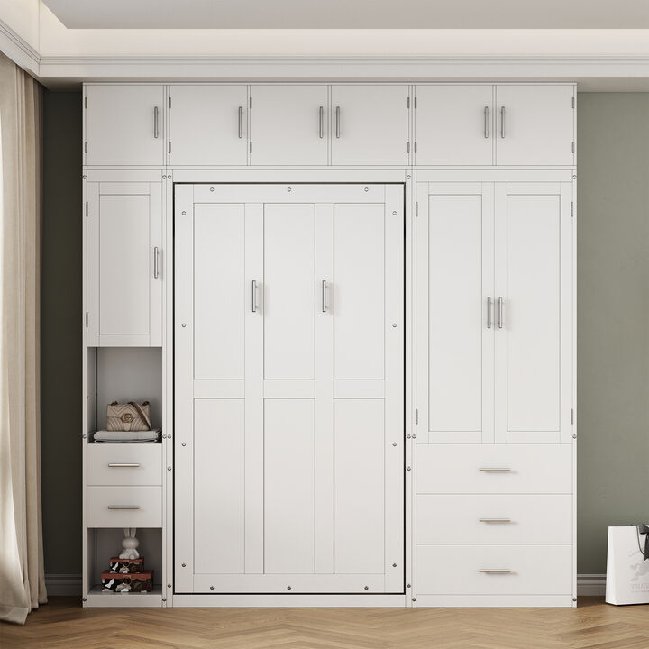 Merax Murphy Bed with Lockers and Wardrobes