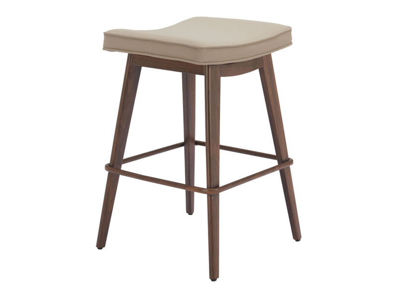 Divat Counter Stool (Set of 2) Beige & Walnut