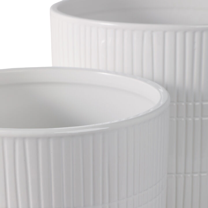 Line Textured Planter Set