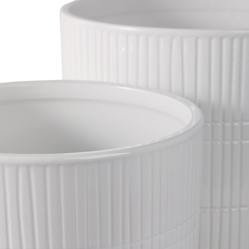 Line Textured Planter Set