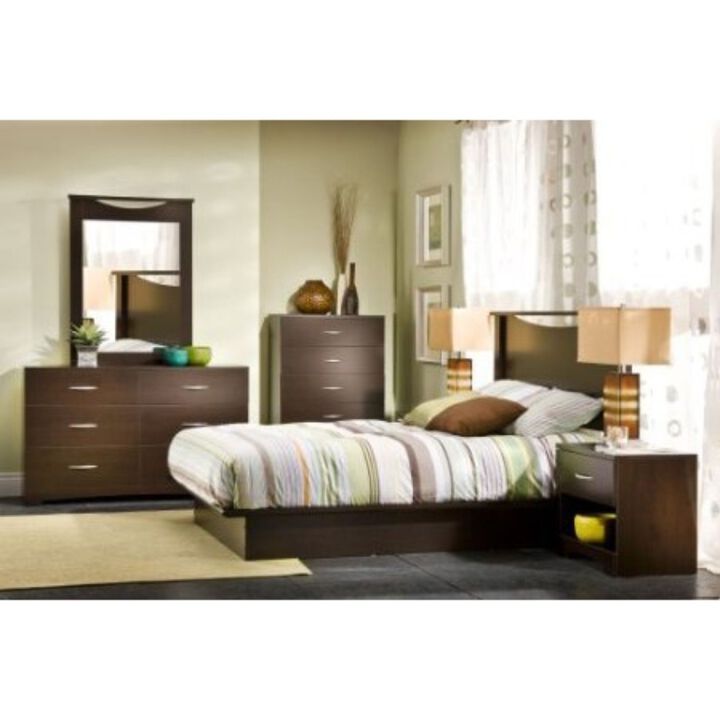 Hivvago Modern 6-Drawer Bedroom Dresser in Chocolate Wood Finish