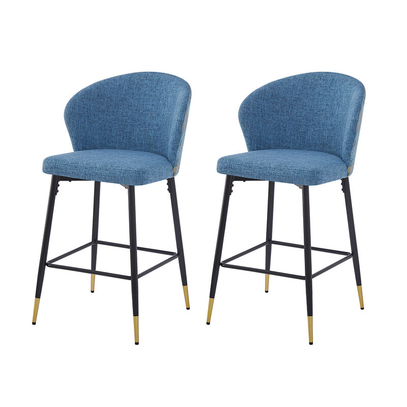 Merax Counter Height Jacquard Upholstered Bar Stools Set of 2