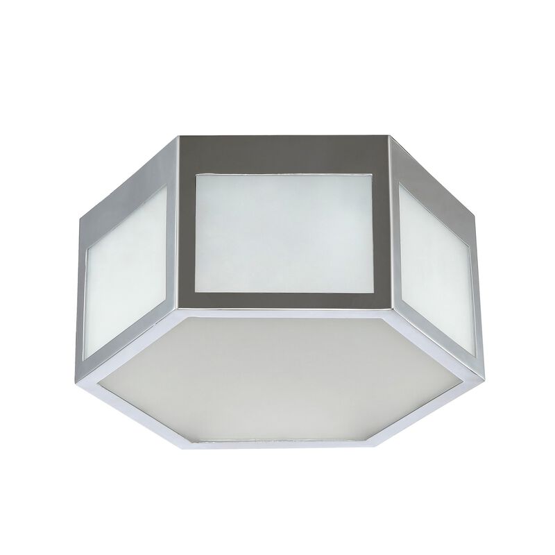Moderno Hexagon Metal/Frosted Glass LED Flush Mount