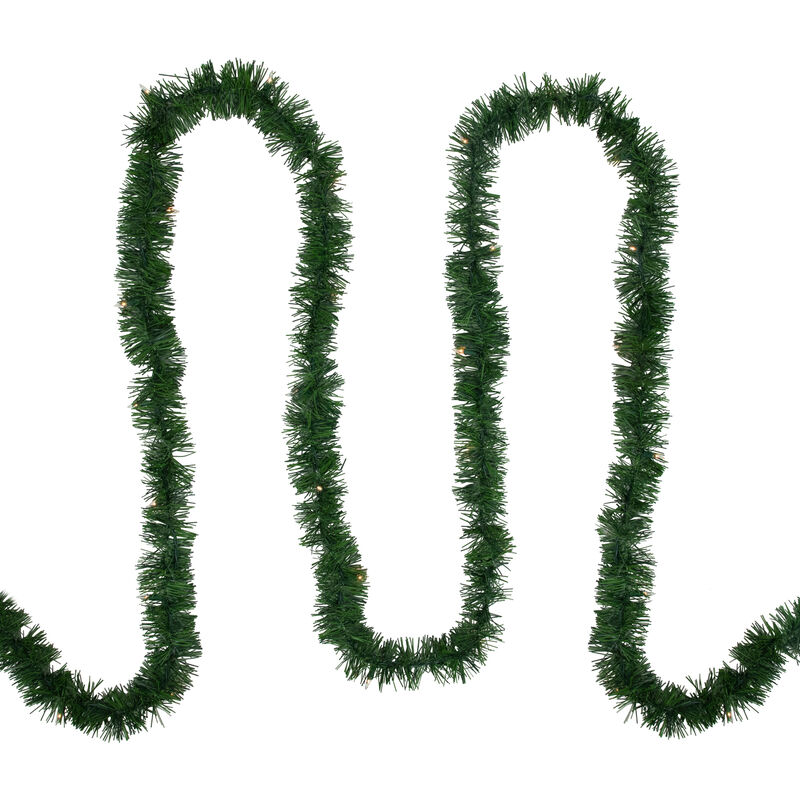 18' x 3" Pre-Lit Pine Two-tone Artificial Christmas Garland  Clear Lights